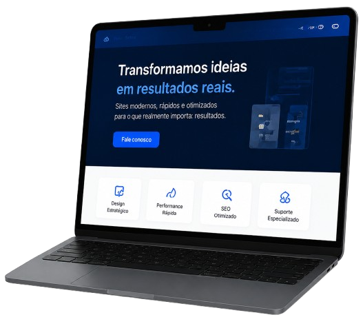 O mesmo site aberto em um notebook