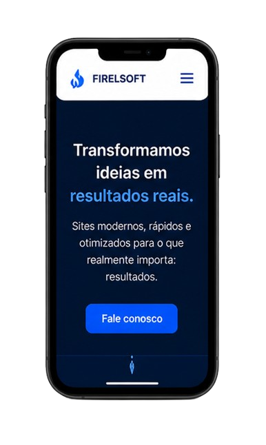 Site de negócio local aberto no celular